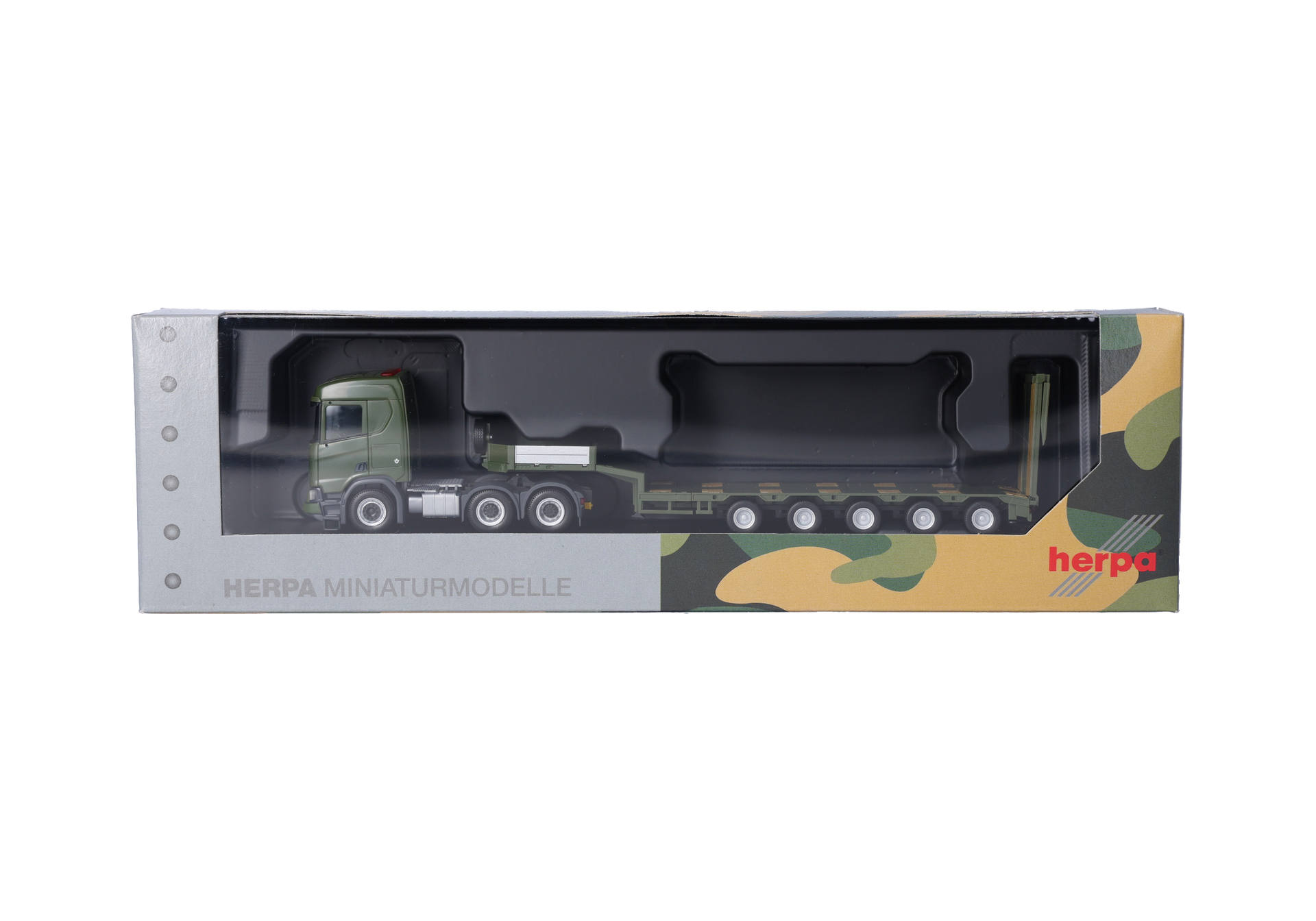 Scania CR 20 low roof, semi low boy semitrailer "Czech Army"
