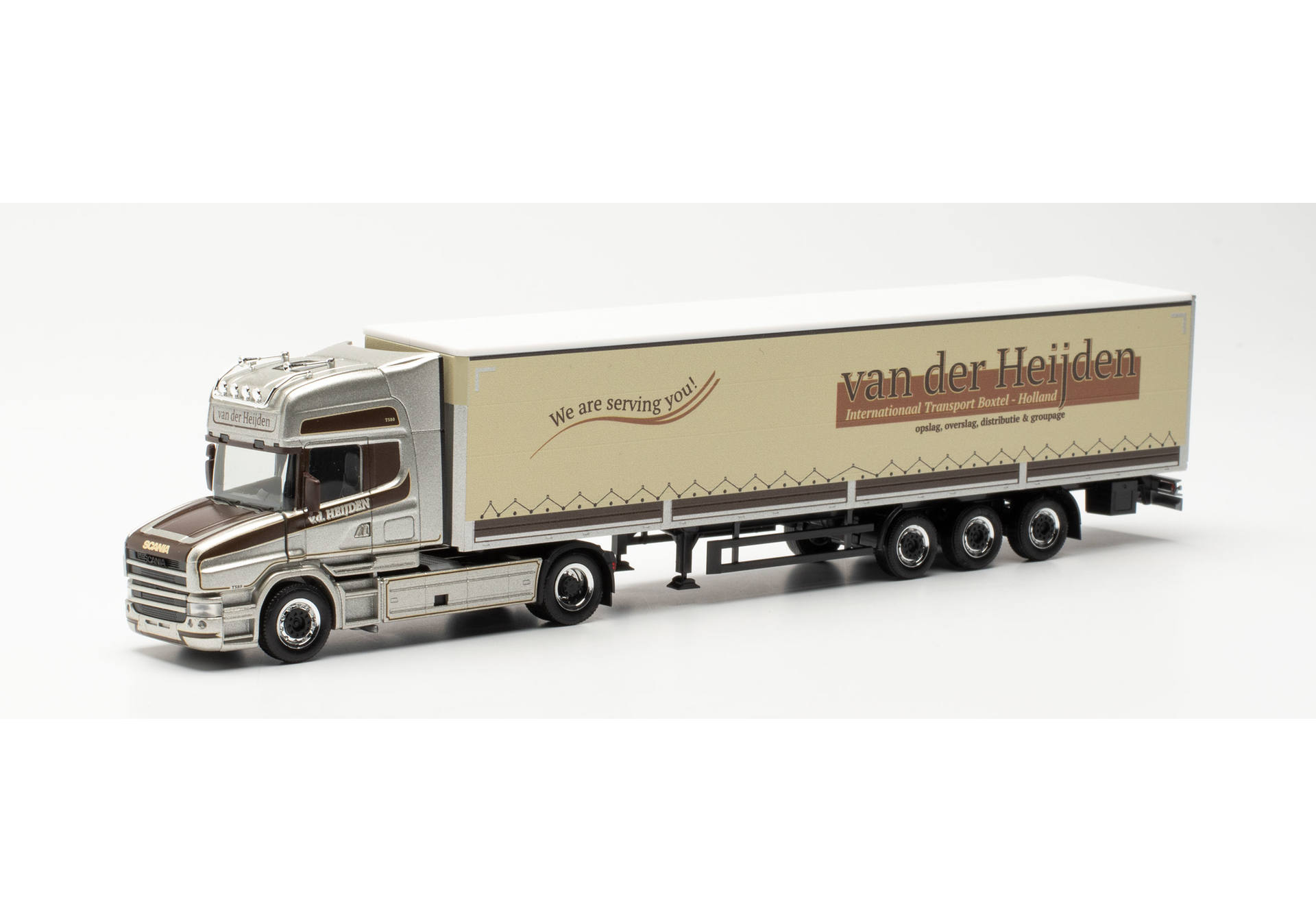 Scania torpedo TL canvas semitrailer with drop sides „Van der Heijden“