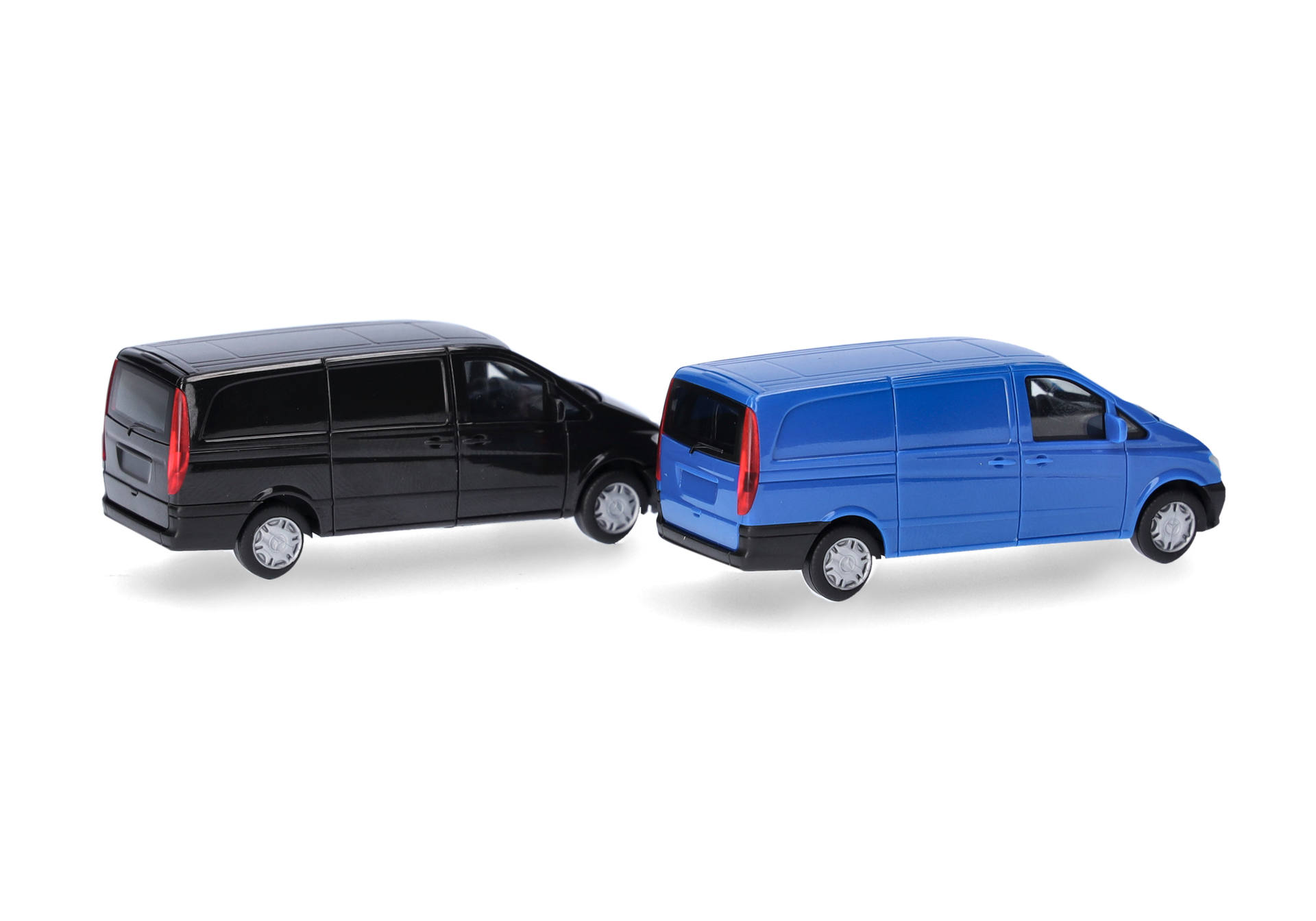 Modellauto, Spielzeugauto, schwarzer Van, blauer Van, doppeltes Van-Set, Transporter, Miniaturmodell, Schwarzer Van, Blauer Van, Kleinwagen
