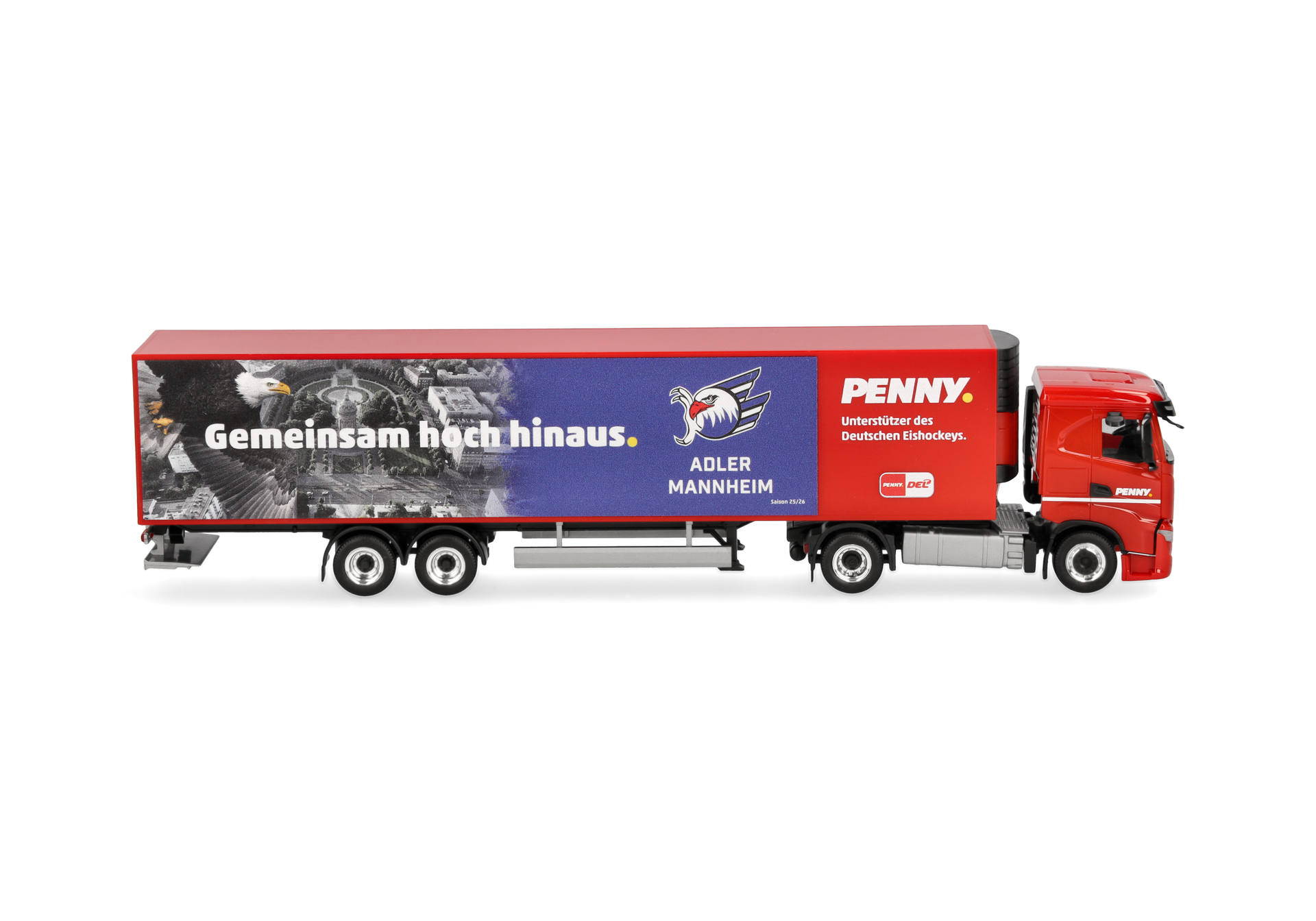 truck, trailer, red, advertising, adler-mannheim