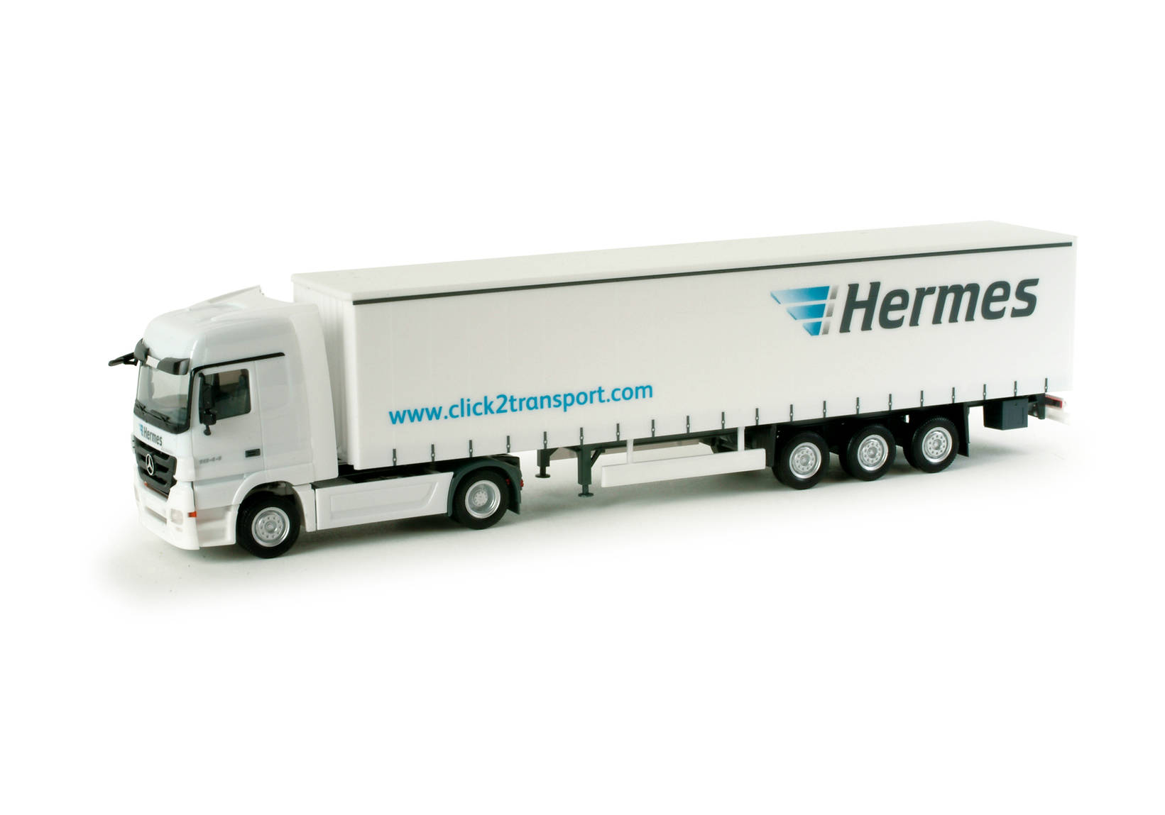 Mercedes-Benz Actros LH curtain canvas semitrailer "Hermes"
