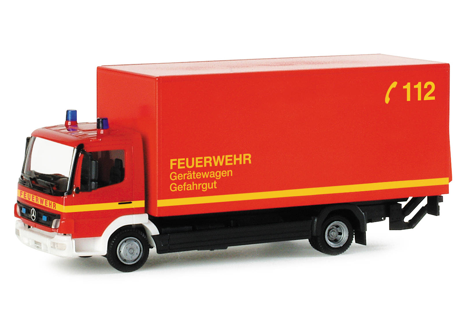 Mercedes-Benz Atego box trailer with liftgate "fire department"