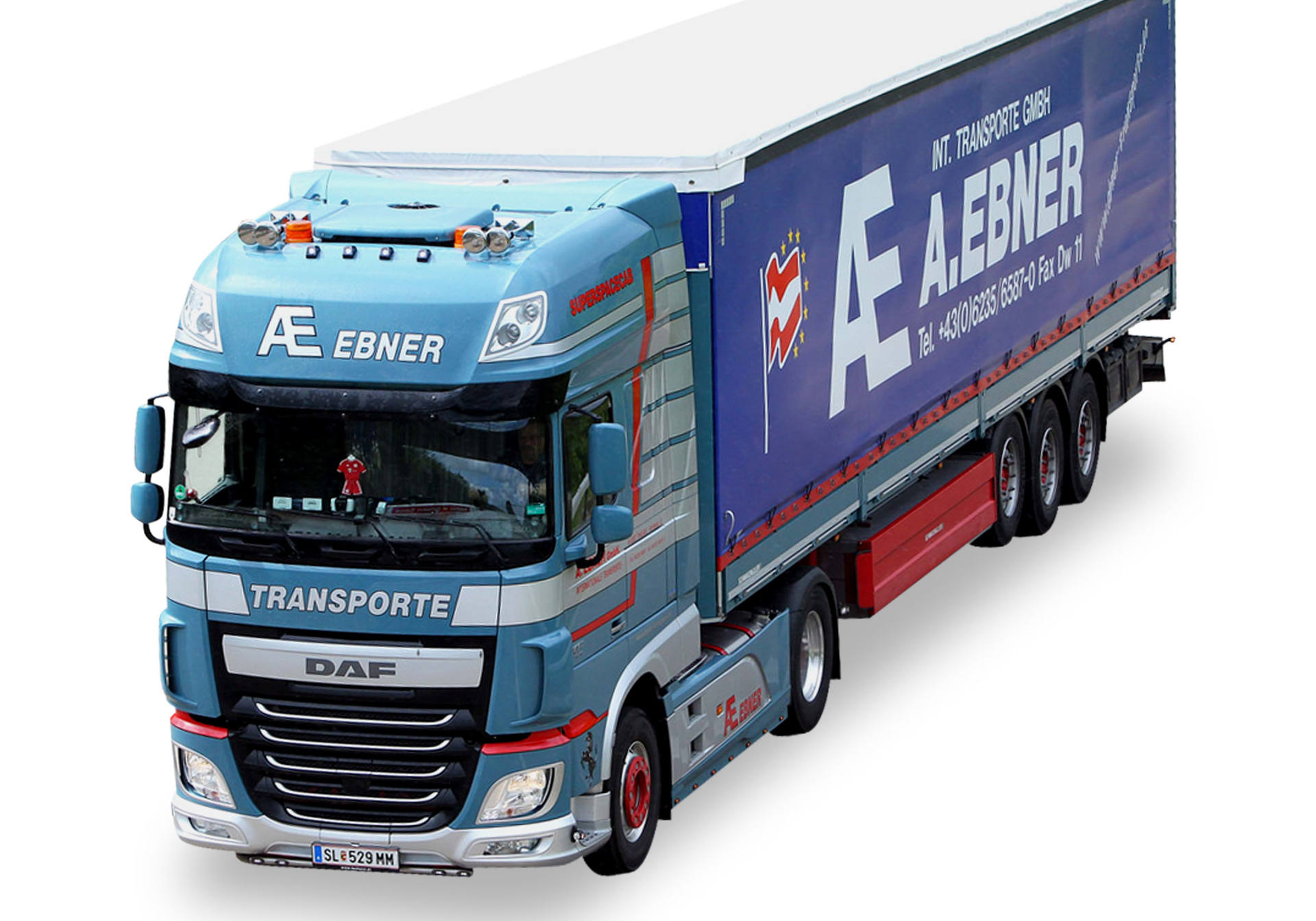 DAF XF SSC Pritsche-Plane-Sattelzug "A. Ebner"
