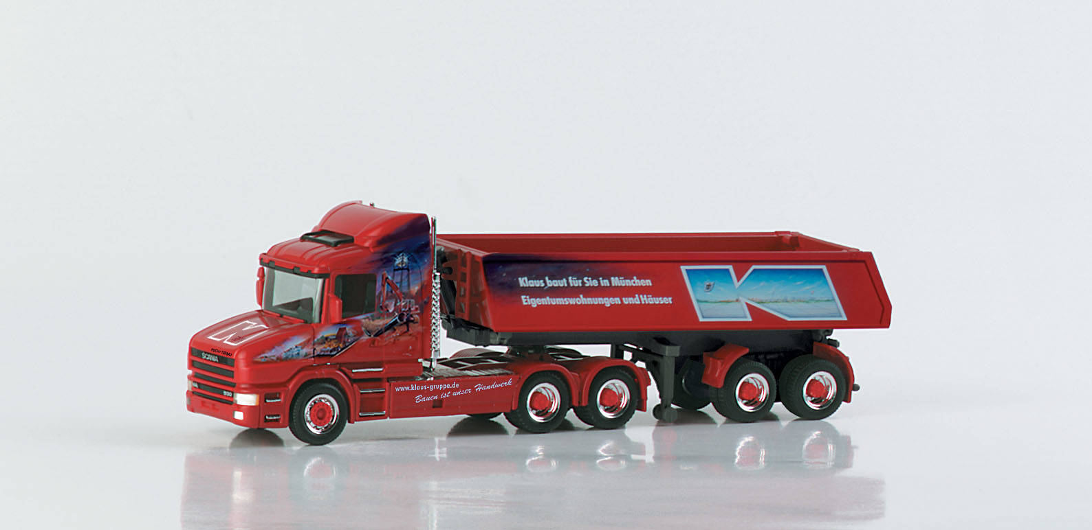 Scania conventional dumpable semitrailer "Klaus Bau"