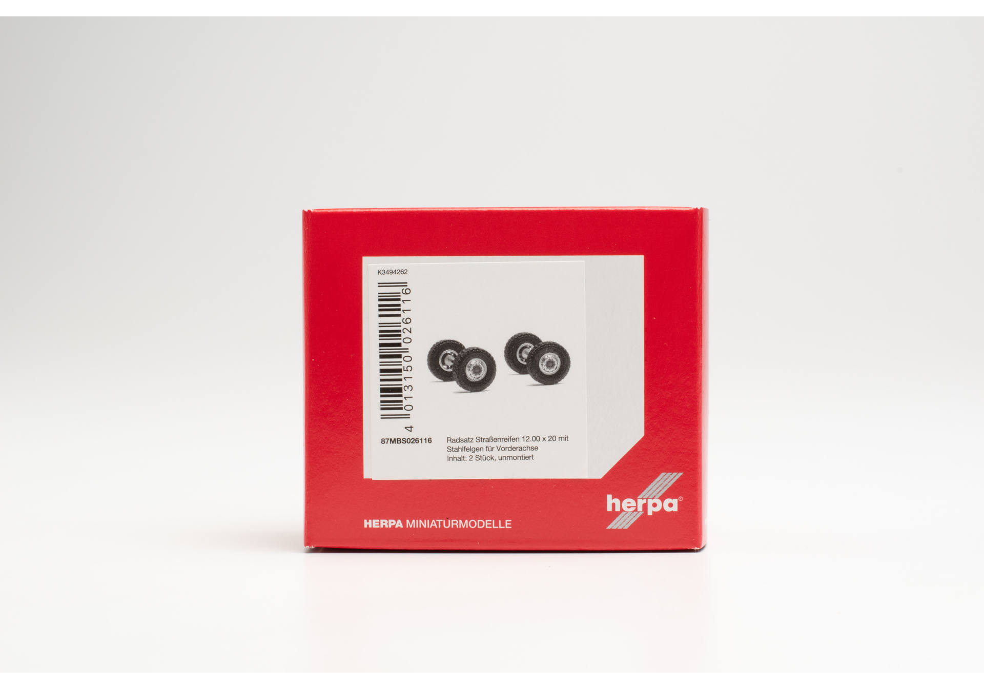 Radsatz Straßenreifen 12.00 x 20 mit Stahlfelgen für Vorderachse