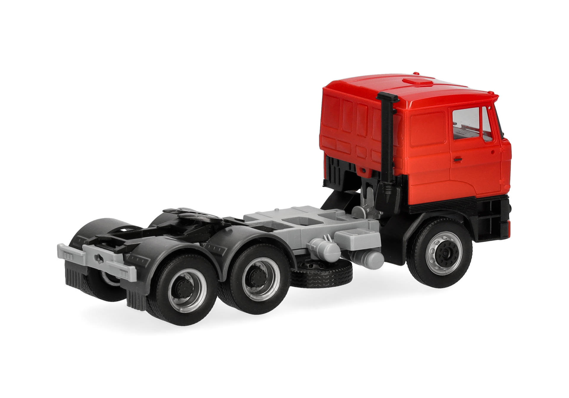 truck, semi-truck, red cab, chassis, model vehicle