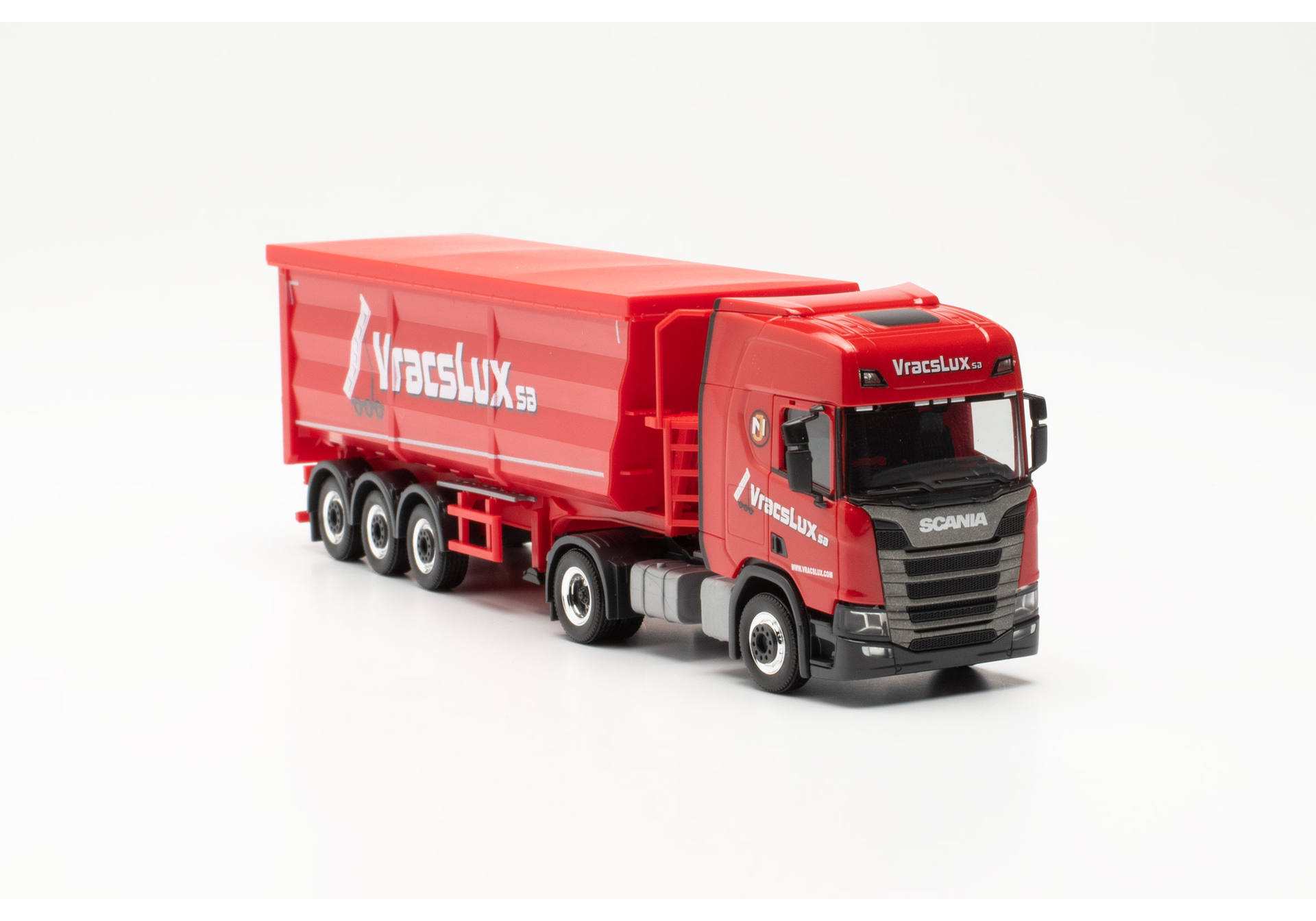 Scania CR 20 HD steel dump semitrailer truck "VracsLux  (Luxembourg/Perle)
