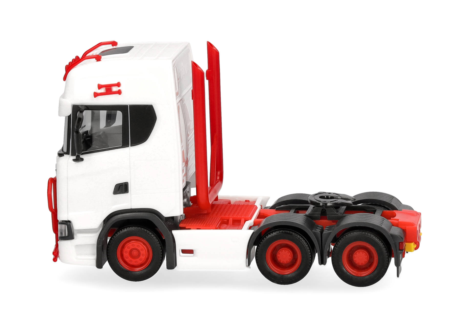 toy truck, die-cast, white red, cab chassis, truck trailer, truck, tractor, semi-truck, truck chassis, toy truck