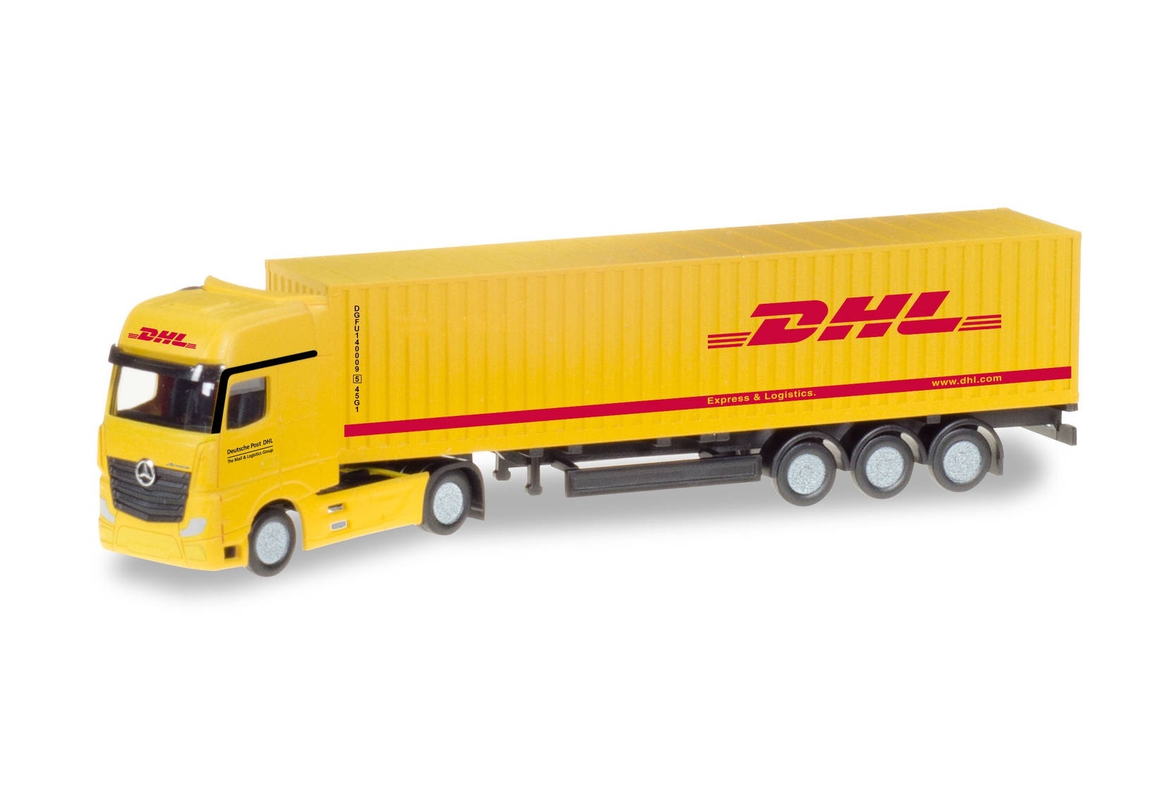 Mercedes-Benz Actros Gigaspace container semitrailer "DHL"