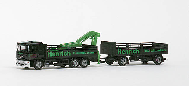 MAN F2000 Evo Pritschen-Hängerzug / Ladekran "Henrich"