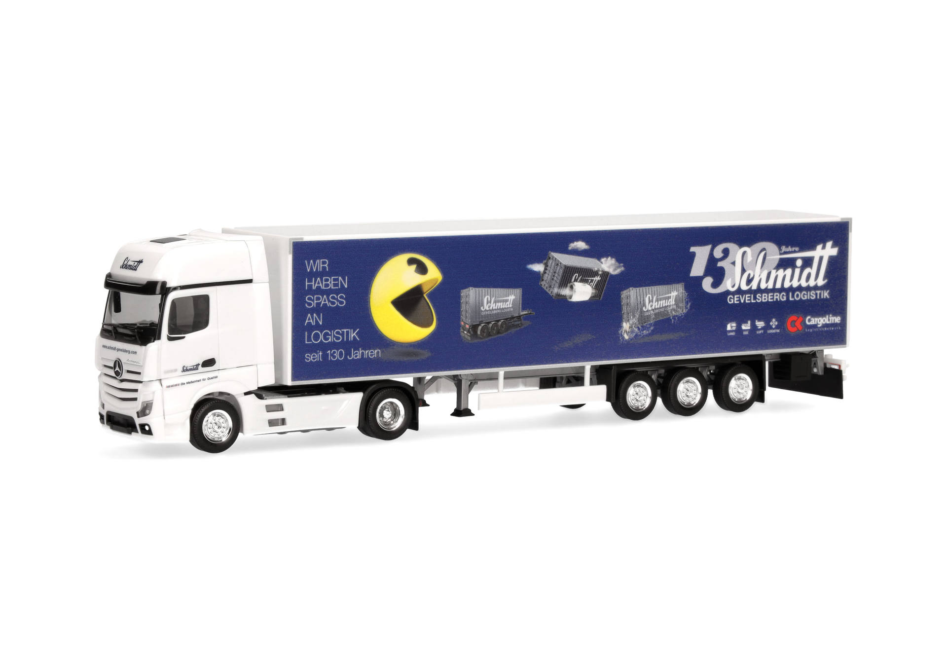 truck, trailer, logistics, blue advertising, mercedes