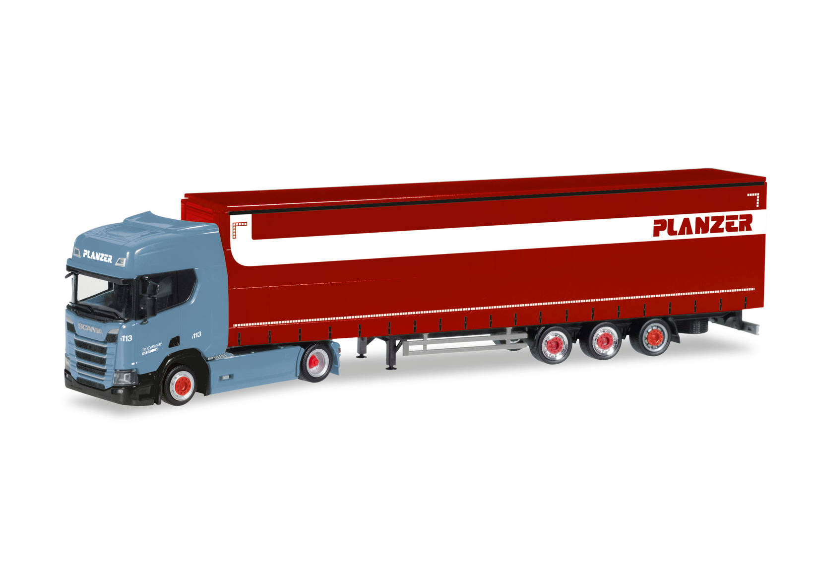 Scania CR 20 HD lowliner semitrailer "Planzer" (CH)