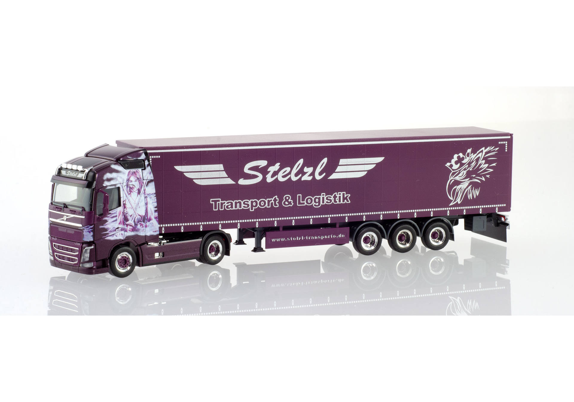 Herpa Volvo FH GL XL Electric LKW Modell 1:87 - Gardinenplanen-Sattelzug | Made In Germany