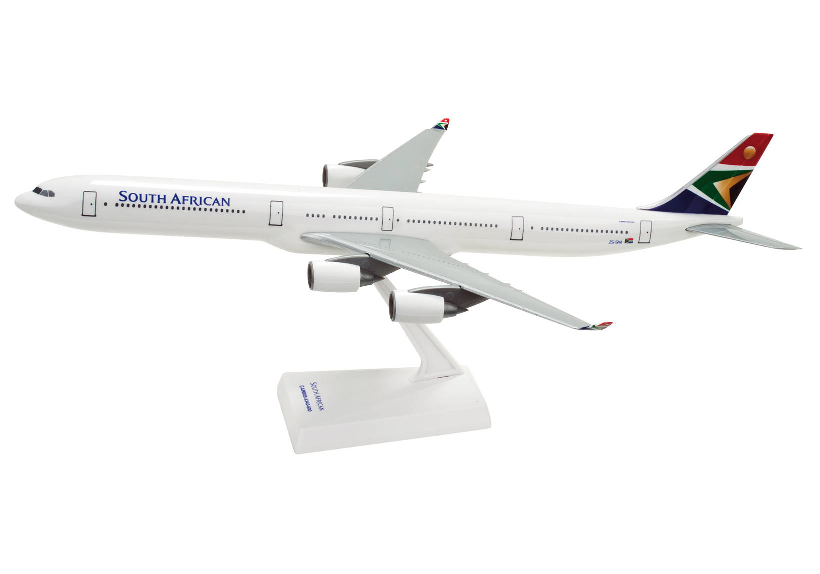 South African Airways Airbus A340-600. This item comes / came in Wooster branded packaging.