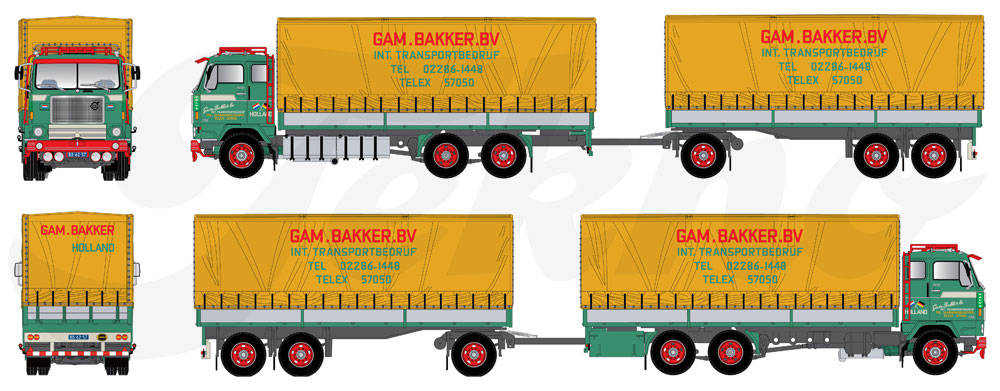 Volvo F88 canvas cover trailer "GAM Bakker"