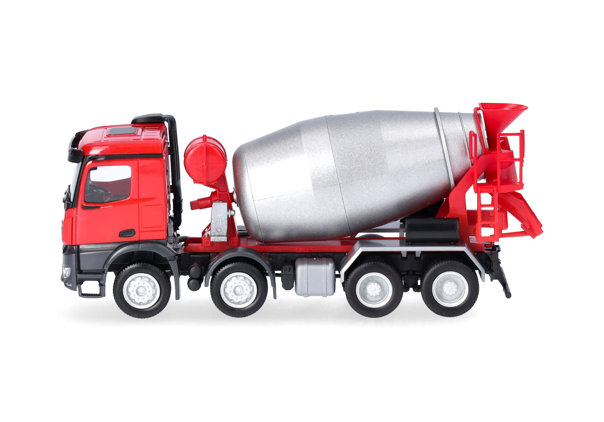 Mercedes-Benz Arocs M concrete mixer truck, 4axles, red and silver