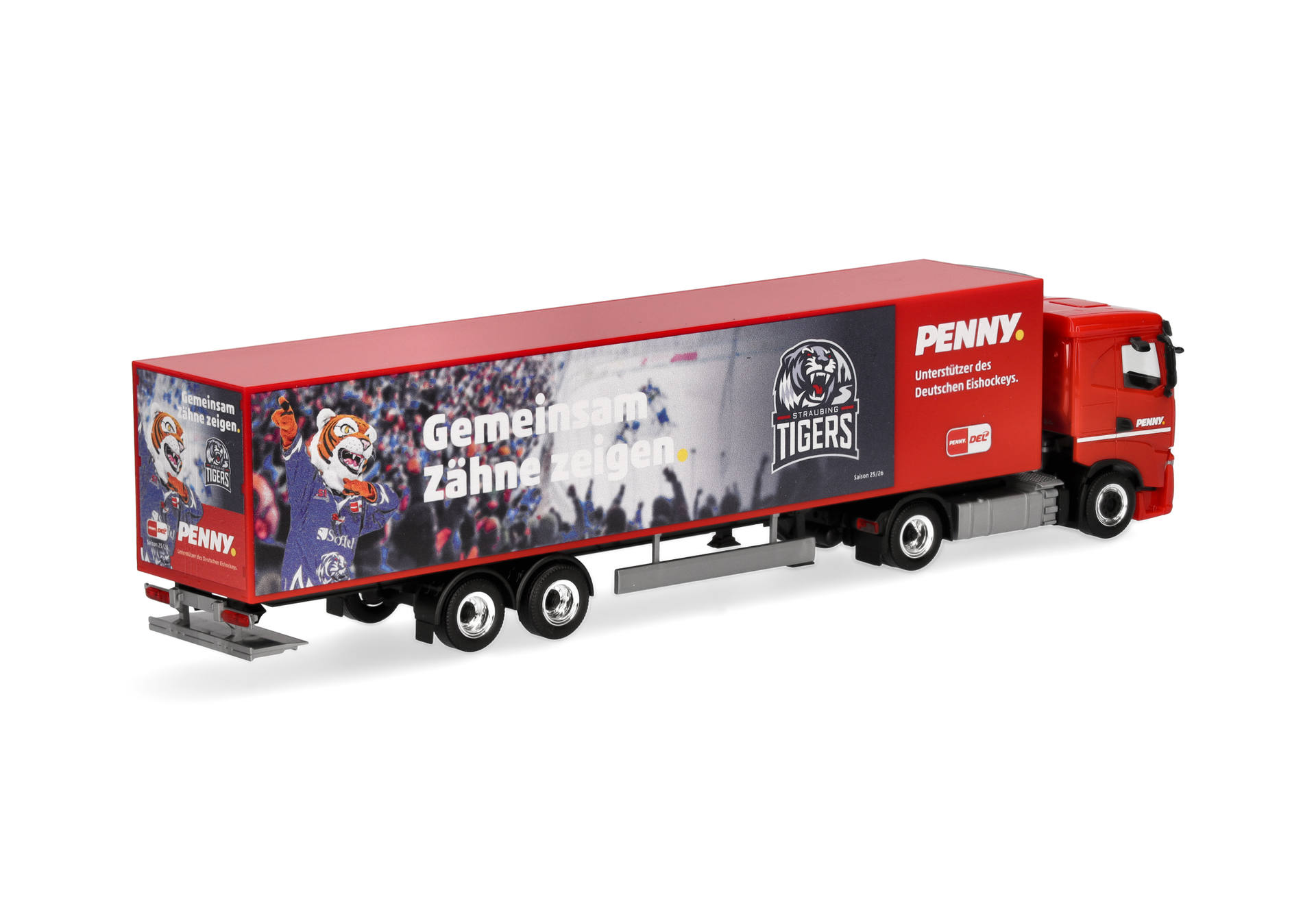 truck, trailer, red, advertising, die-cast