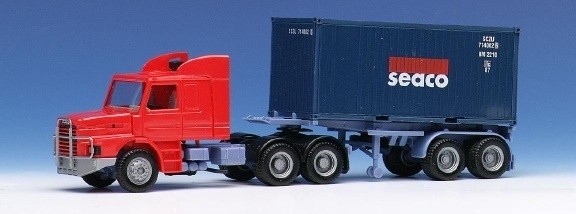 Scania Hauber Facelift 142 H Container saddle train 20 ft. Container 3a/2a