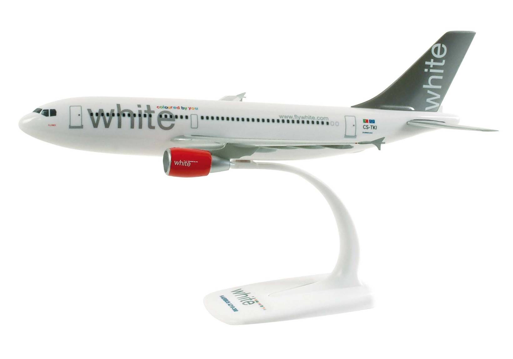 White Airbus A310-300. This item comes / came in Wooster branded packaging.