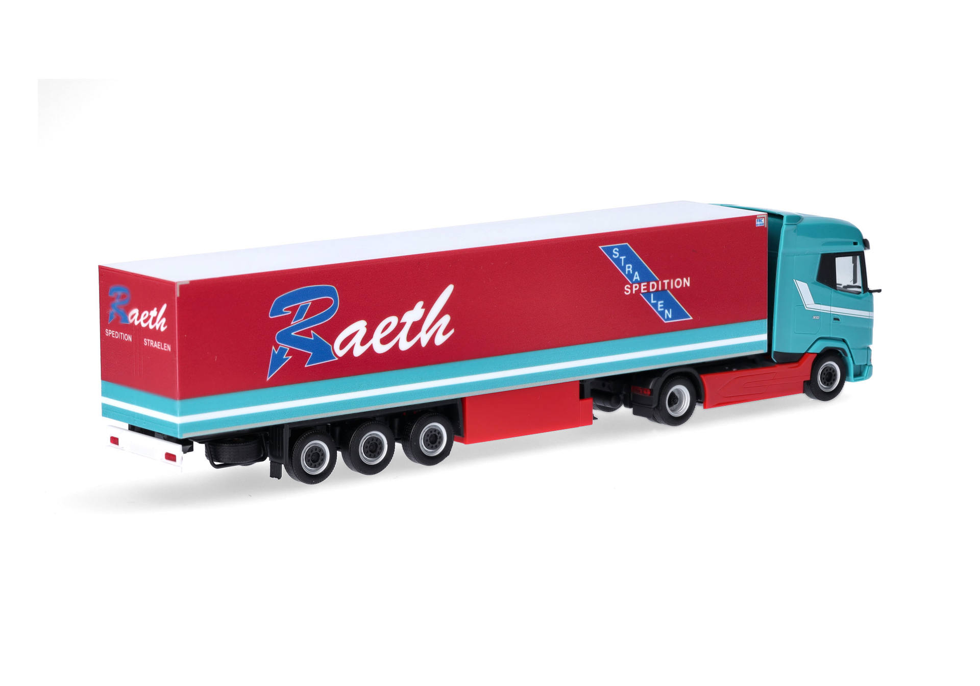 DAF XG refrigerated box semitrailer truck "Raeth" (Nordrhein-Westfalen/Straelen)