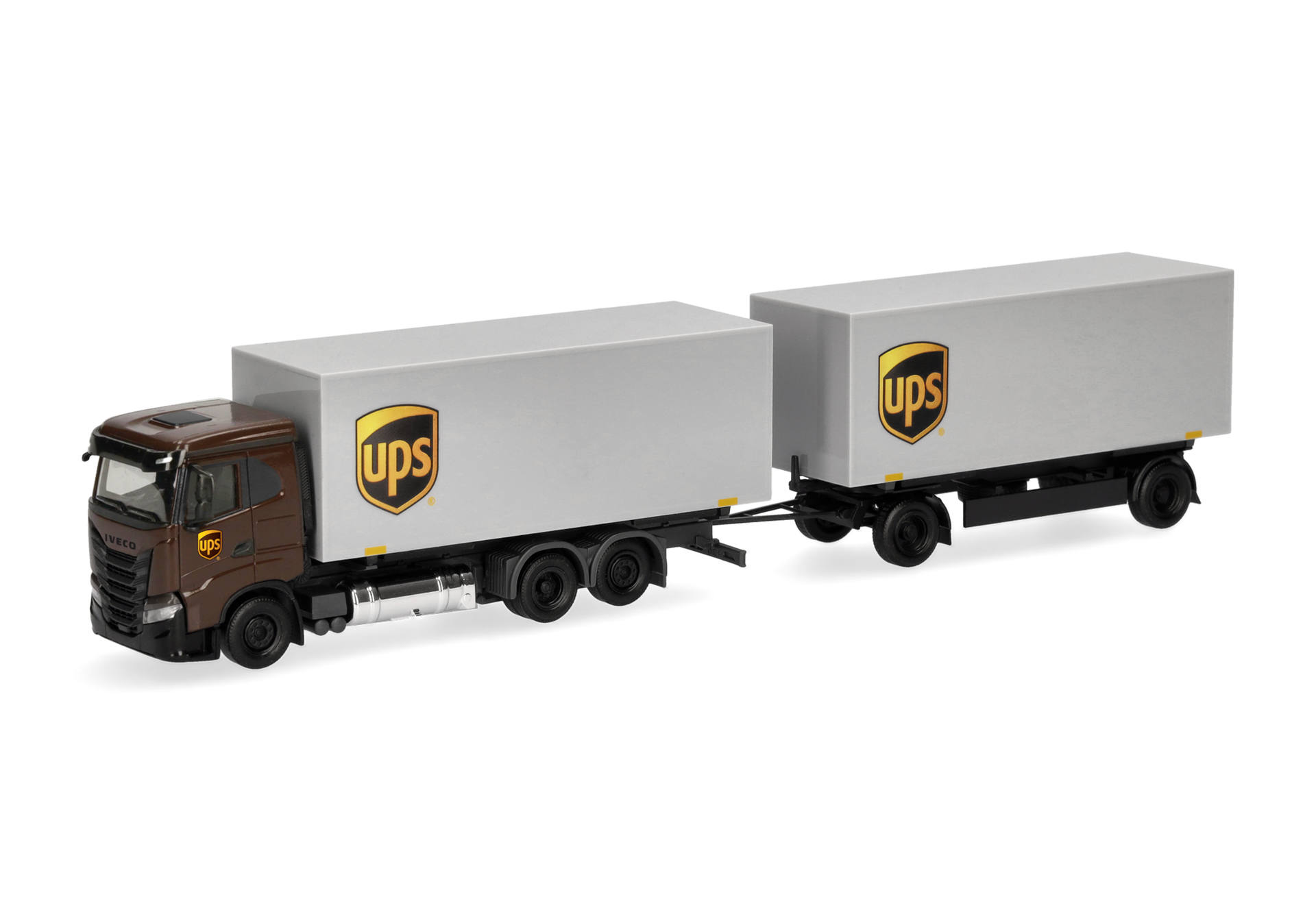 Iveco S-Way flat roof interchangeable box trailer truck "UPS"