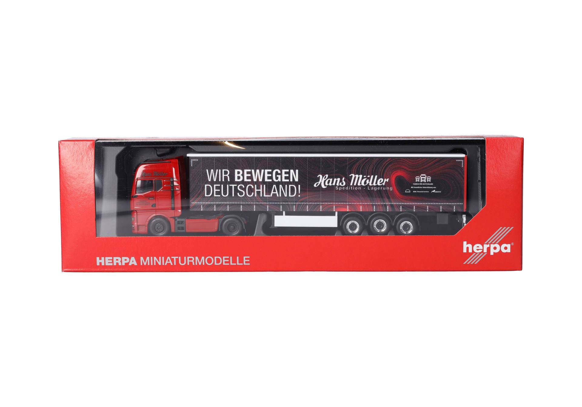 MAN TGX GX Gardinenplanen-Sattelzug "Hans Möller / Wir bewegen Deutschland"