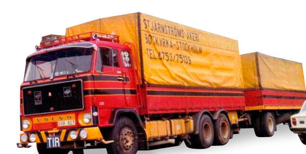 Volvo F89 canvas cover trailer "Stjarnstroms"