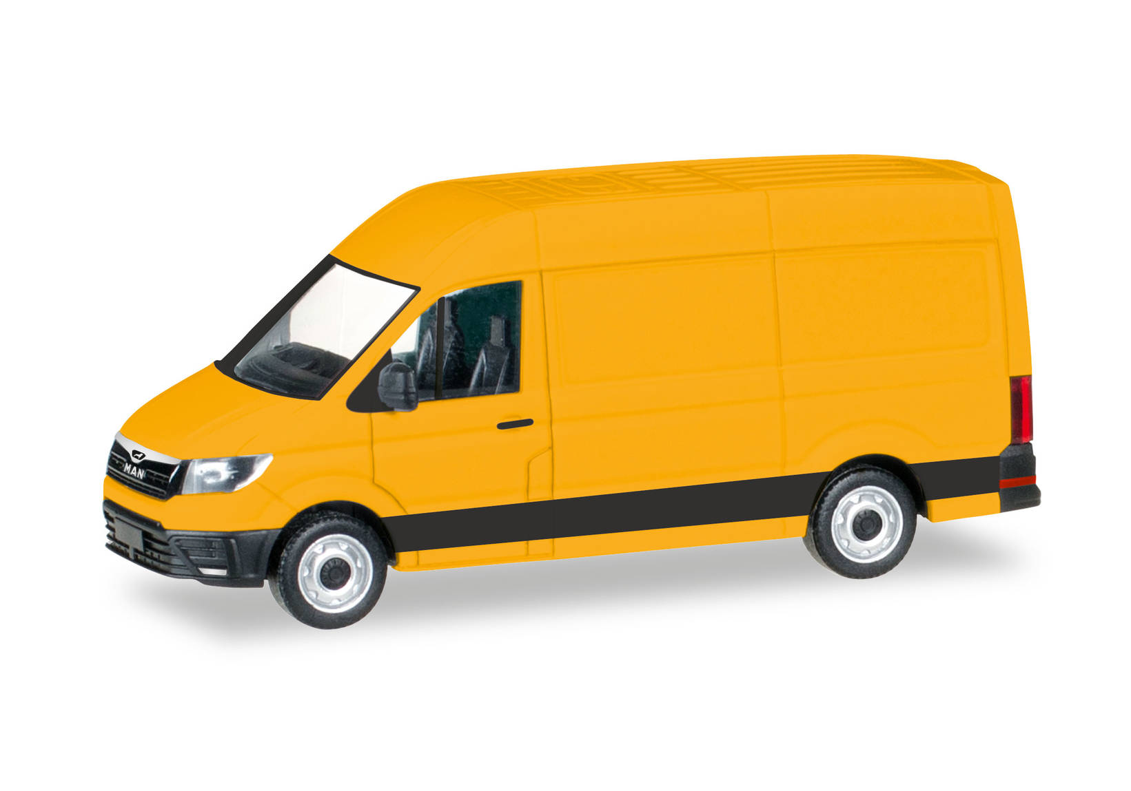 MAN TGE box type with high Roof, broom yellow