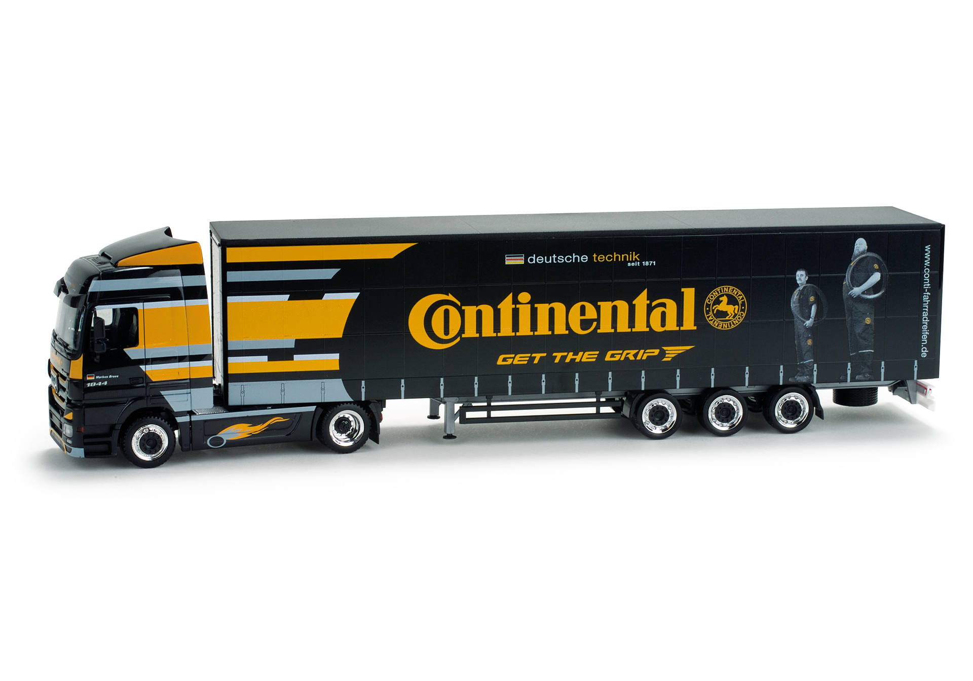Mercedes-Benz Actros LH jumbo curtain canvas semitrailer "Continental"