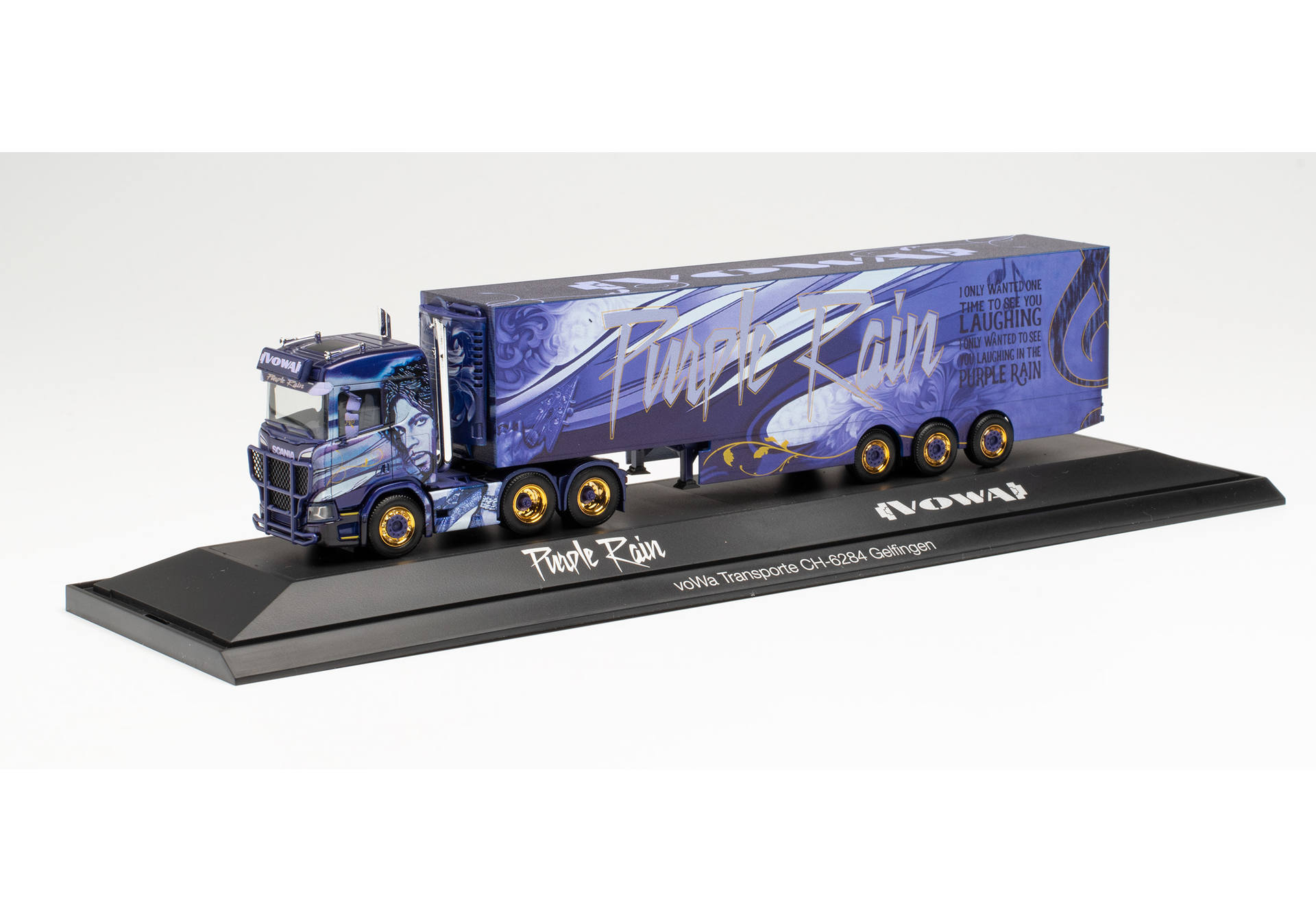 Scania CR 20 ND 6x4 Kühlkoffer-Sattelzug „Von Wartburg / Purple Rain“