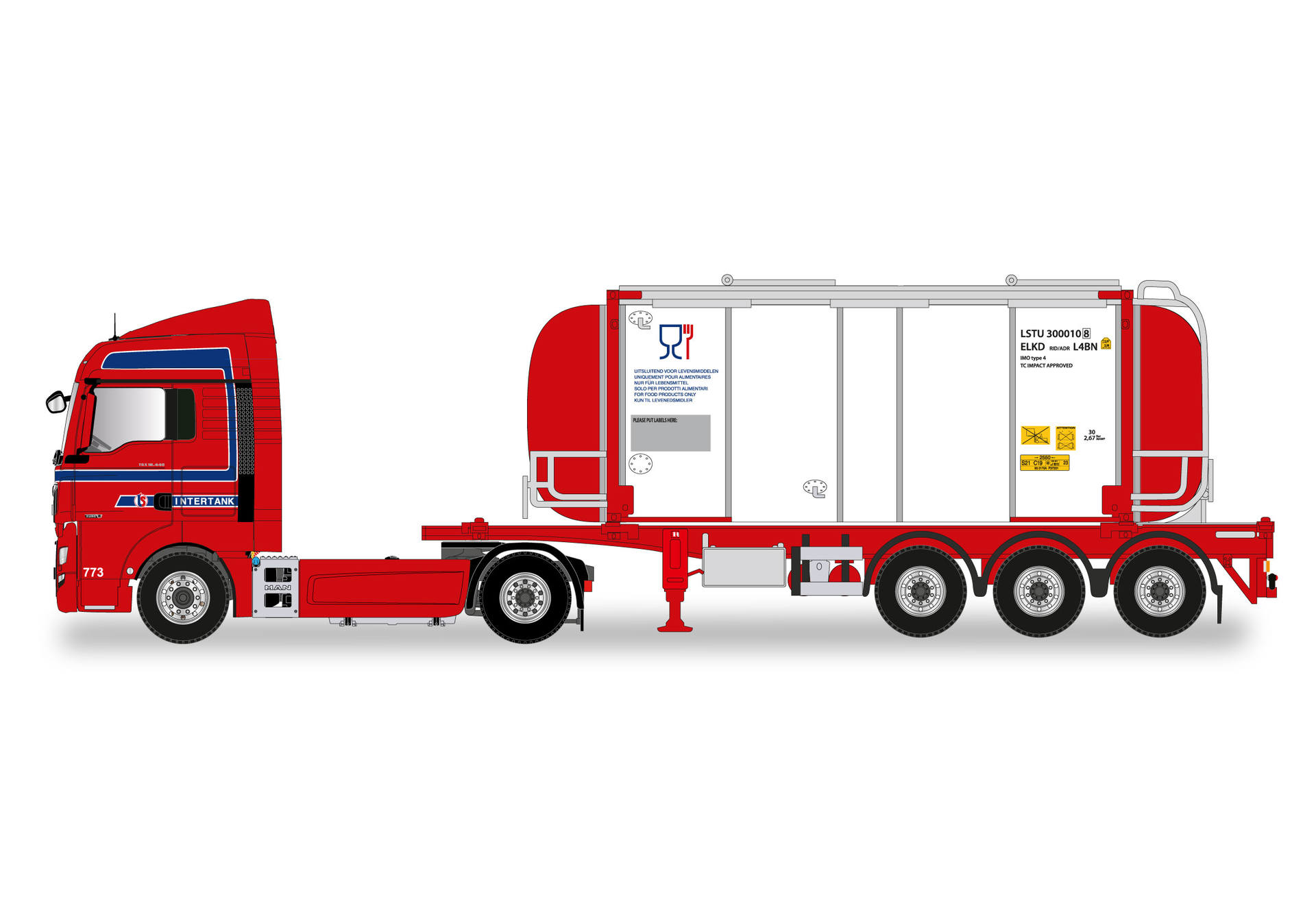 MAN TGX XLX 4x2 Swapcontainer semitrailer "Intertank"