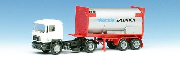 MAN F90 Tankcontainer-Sattelzug 2a/2a 20 "Trailer with 20" container