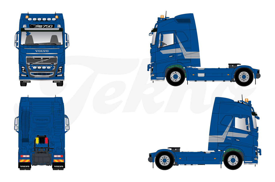Volvo FH GL XL 4x2 rigid tractor, blue
