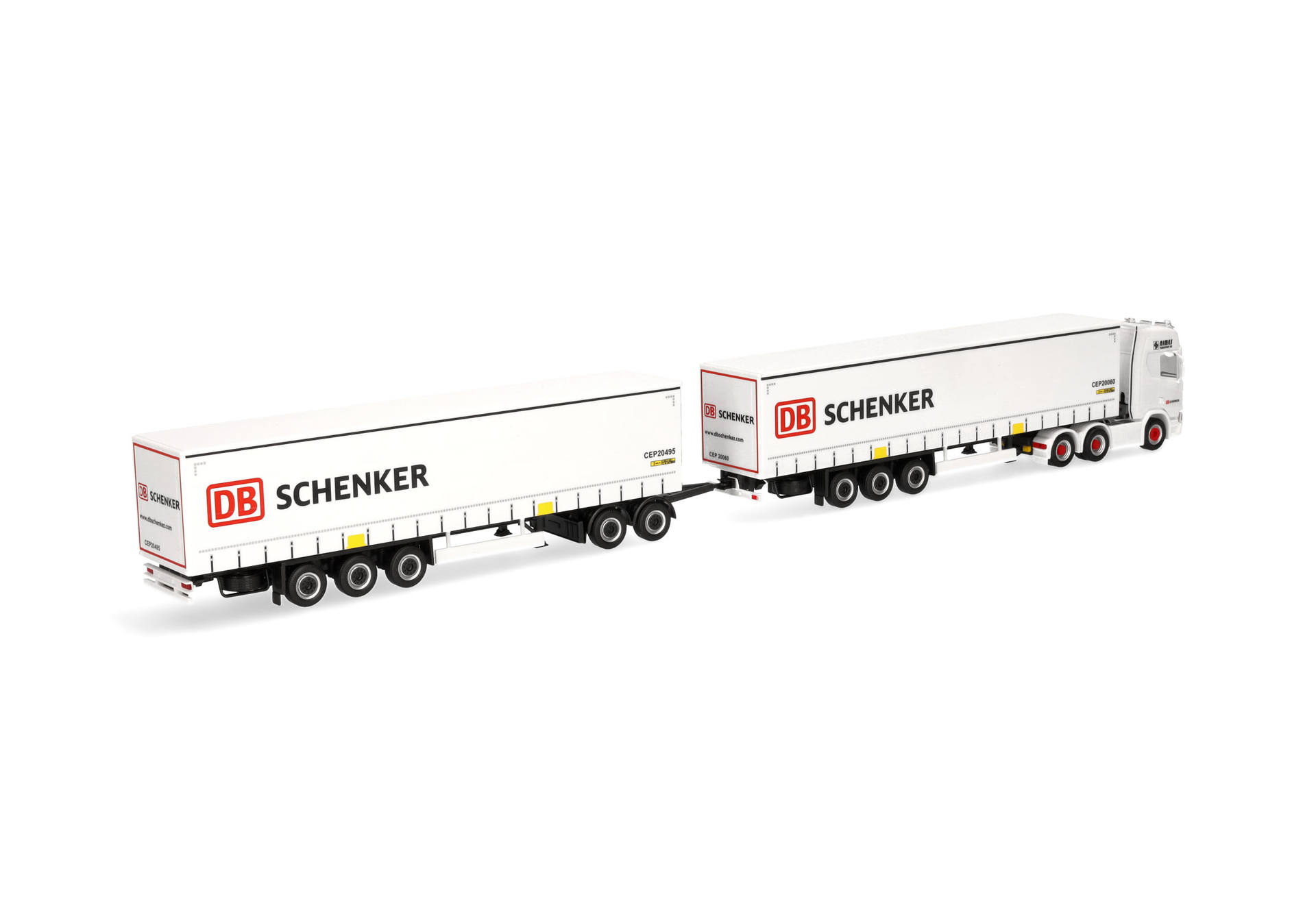 Scania CR 20 HD Kühlkoffer-Sattelzug mit zweitem Auflieger (Lang-LKW) "DB Schenker" (Schweden)