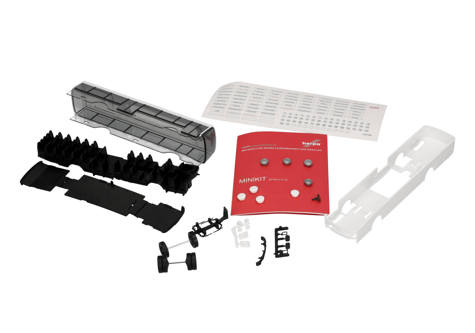 model kit, miniature, train accessory, unpainted set, snap-fit parts