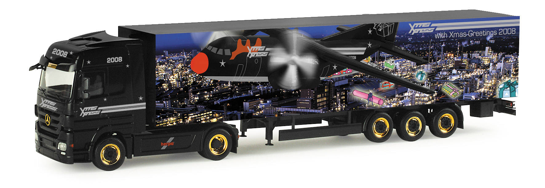 Mercedes-Benz Actros LH 08 box semitrailer "Christmas 2008"