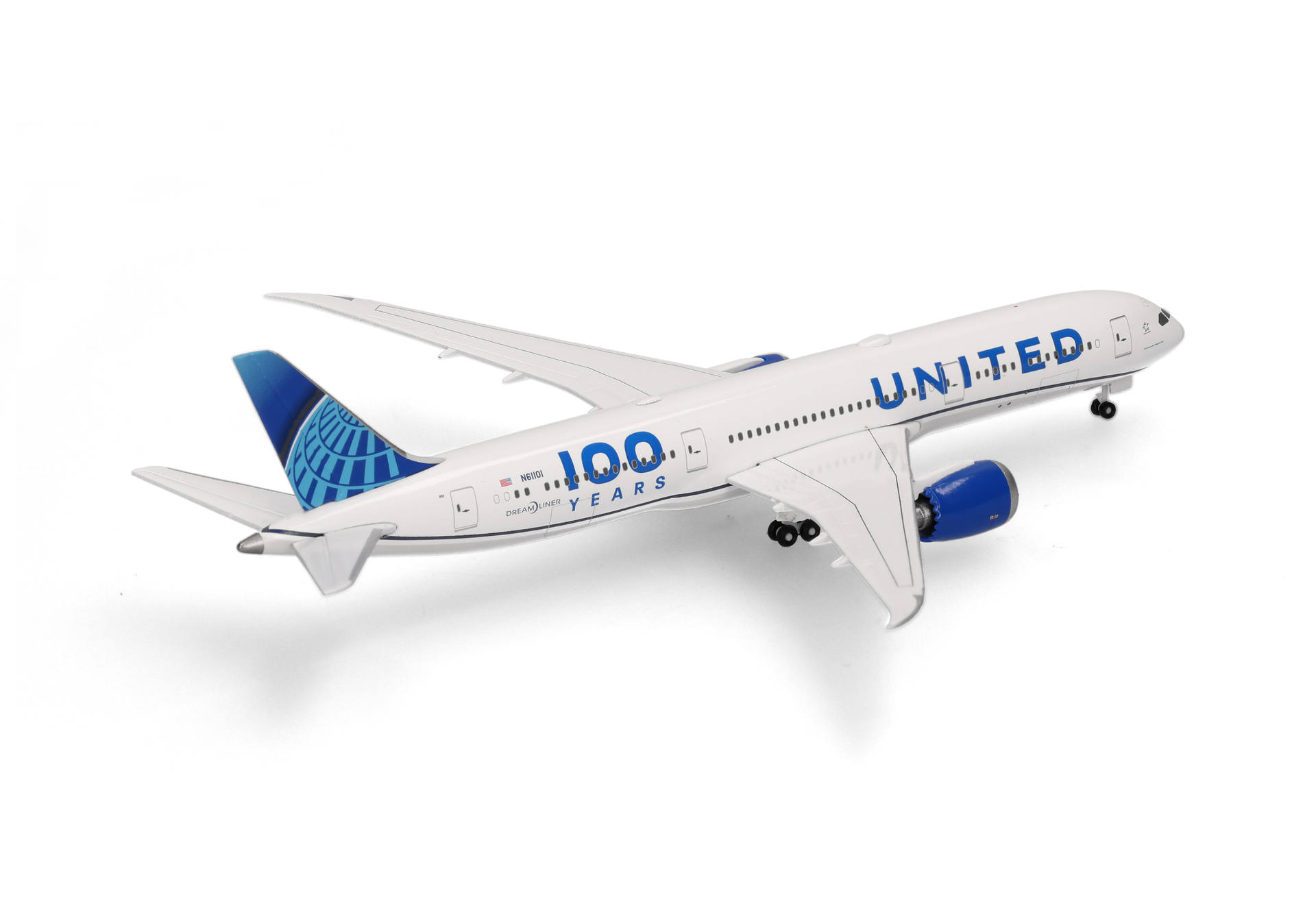 airplane, model airplane, white aircraft, blue engine, United plane