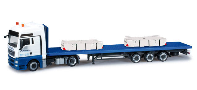 MAN TGX XXL Lowliner-Sattelzug mit Ballastgewichten für Liebherr LR 1600/2 "Wasel Krane"