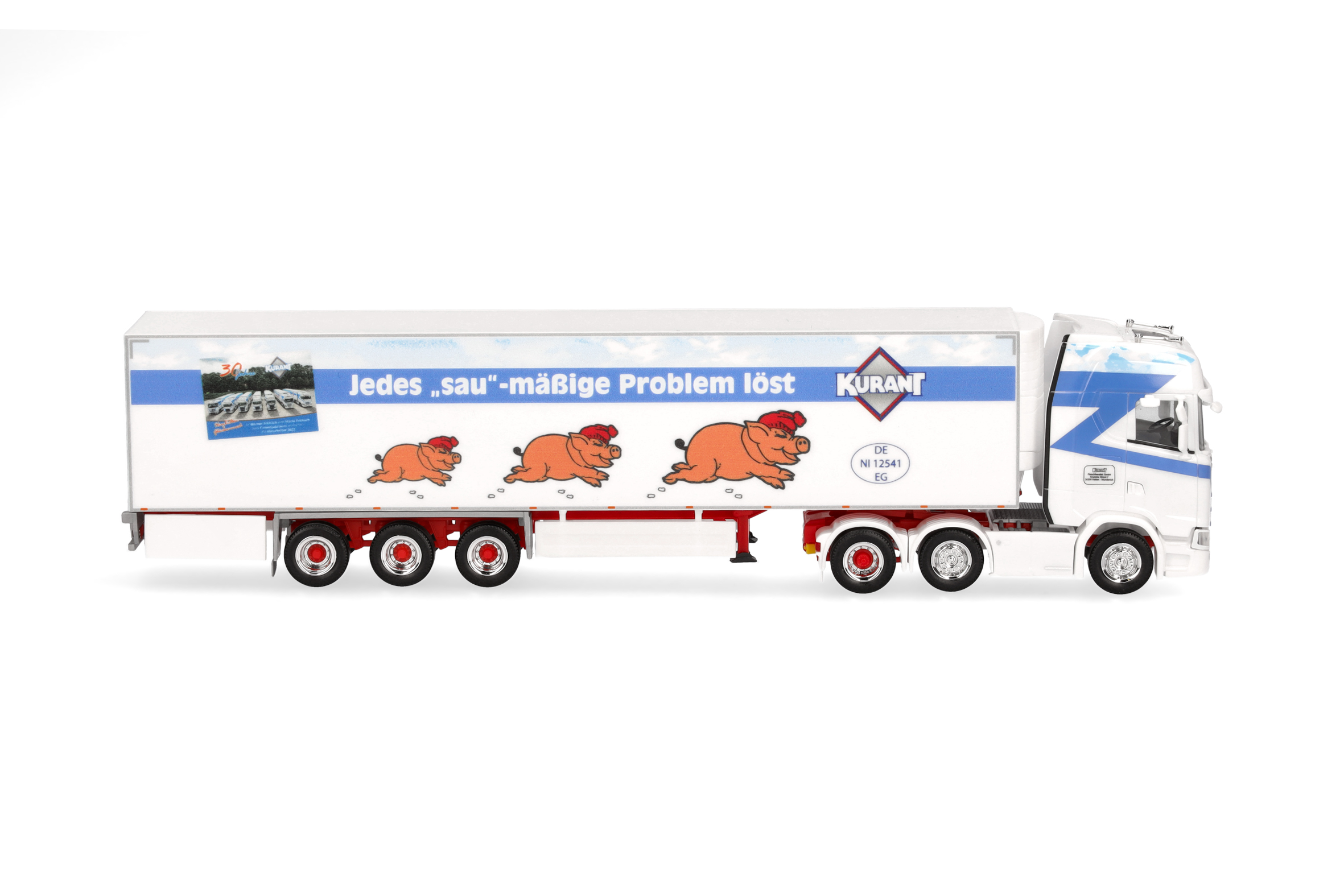 Scania CS 20 HD refrigerated box semitrailer "Kurant Fleisch" (Lower Saxony / Hatten)