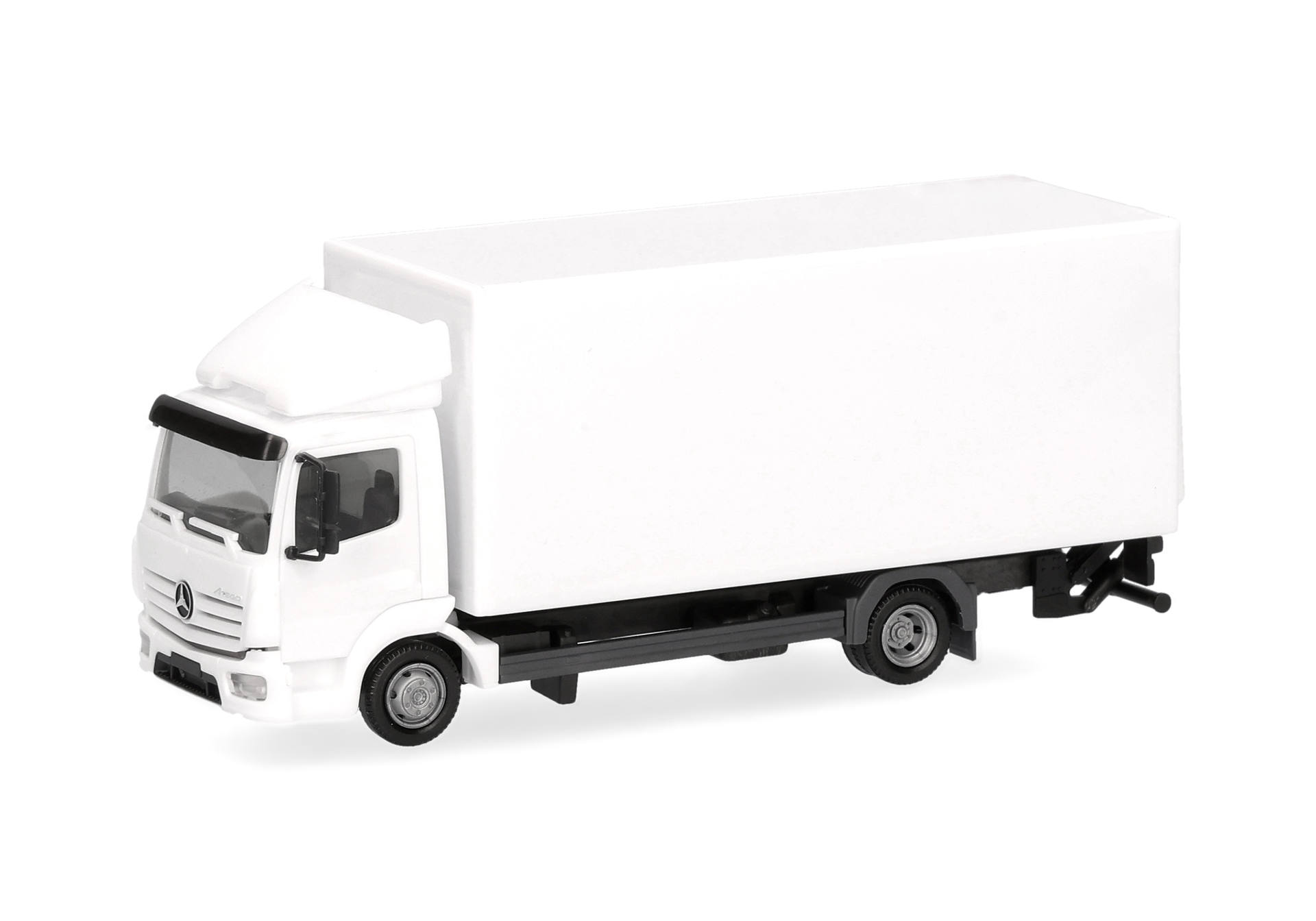 Herpa MiniKit: Mercedes-Benz Atego '13 Koffer-LKW mit Ladebordwand, weiß (1 Stück)