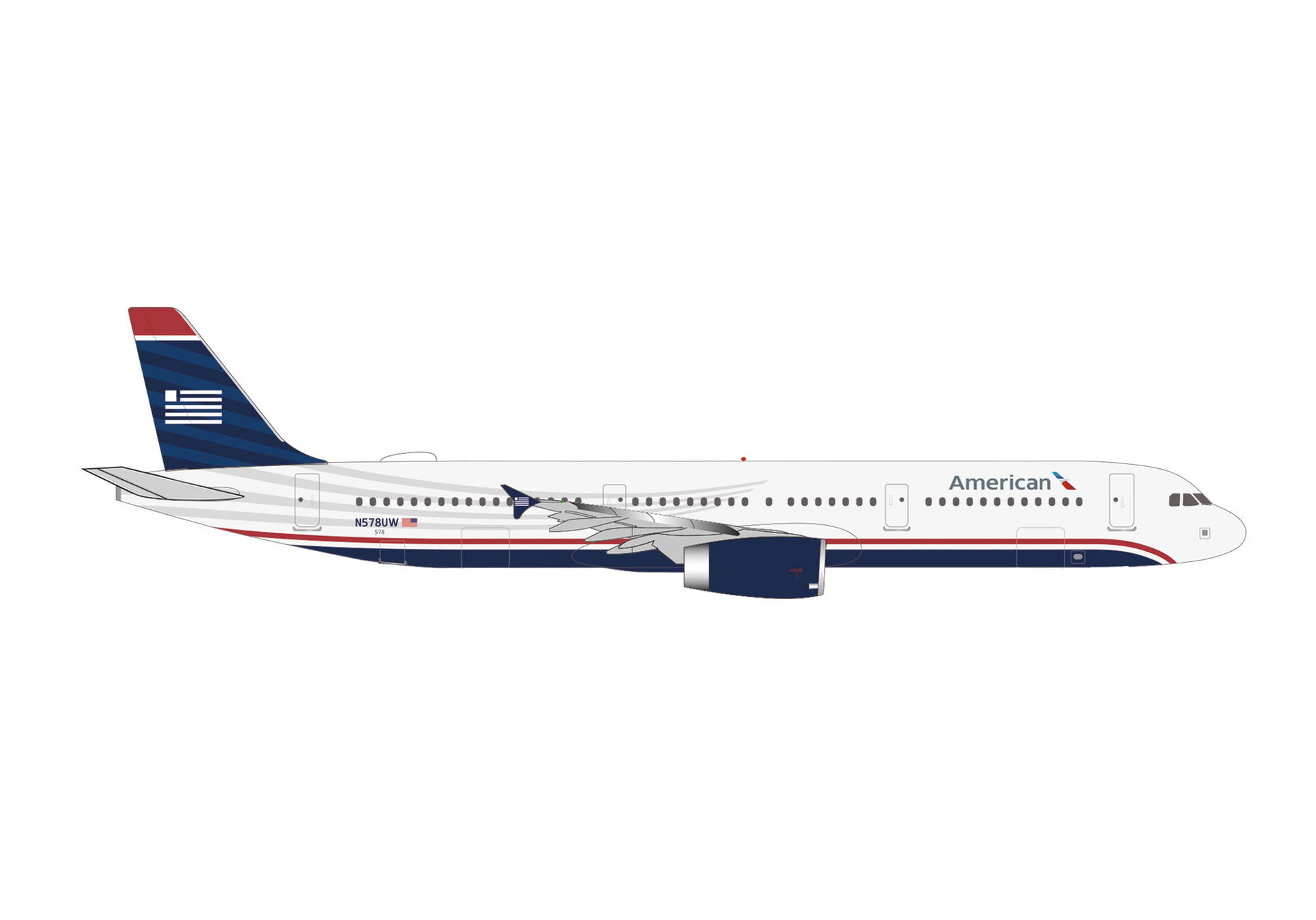 American Airlines Airbus A321 - US Airways Heritage livery - N578UW