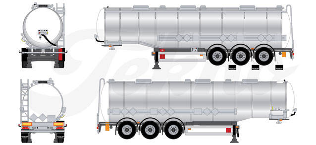 Cranked chrome tank trailer