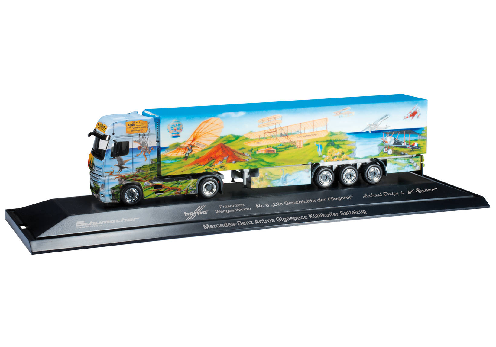 Mercedes-Benz Actros Gigaspace refrigerated semitrailer "Herpa Nr. 6, Spedition Schumacher", PC