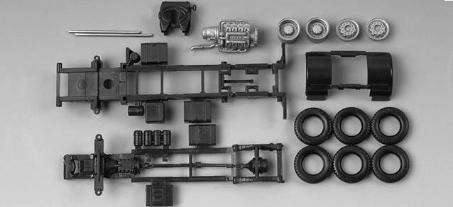Chassis for tractor, Scania, conventional 2-axle. Content: 2 pcs.