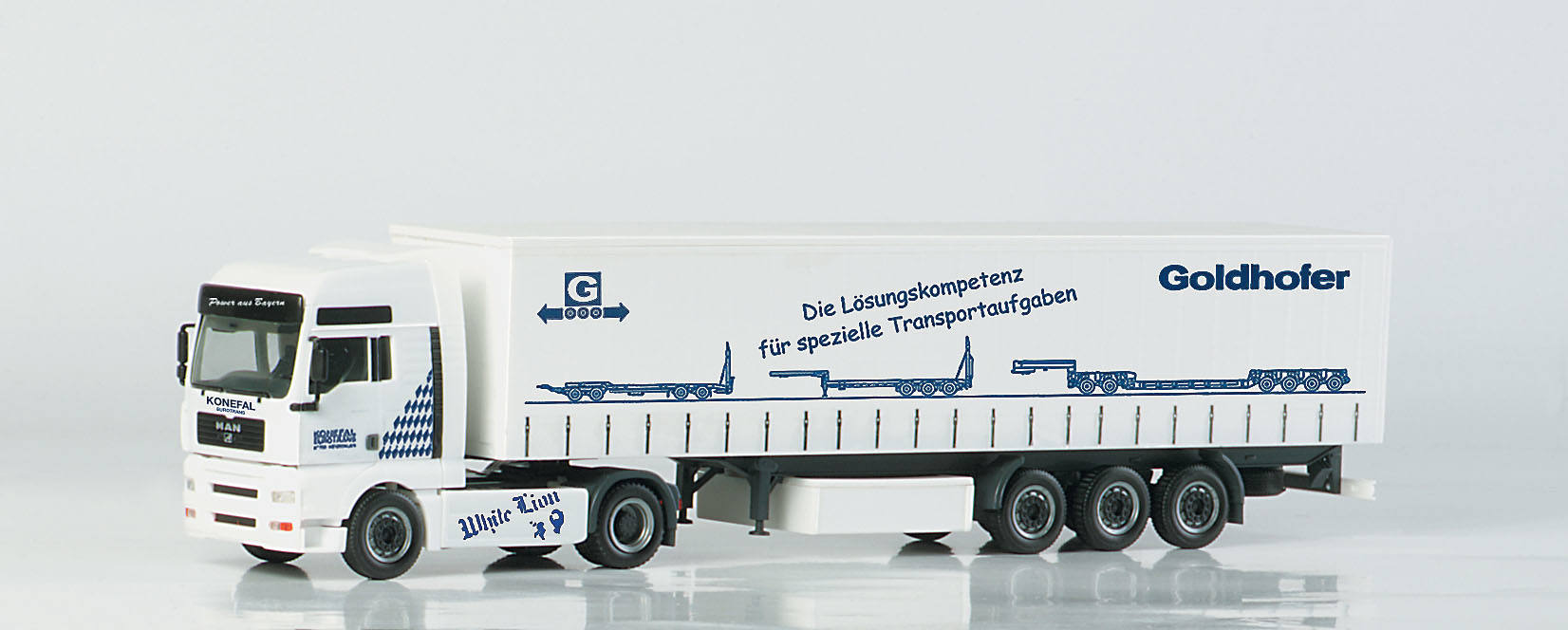 MAN TGA XXL curtain tarp semitrailer "Goldhofer"