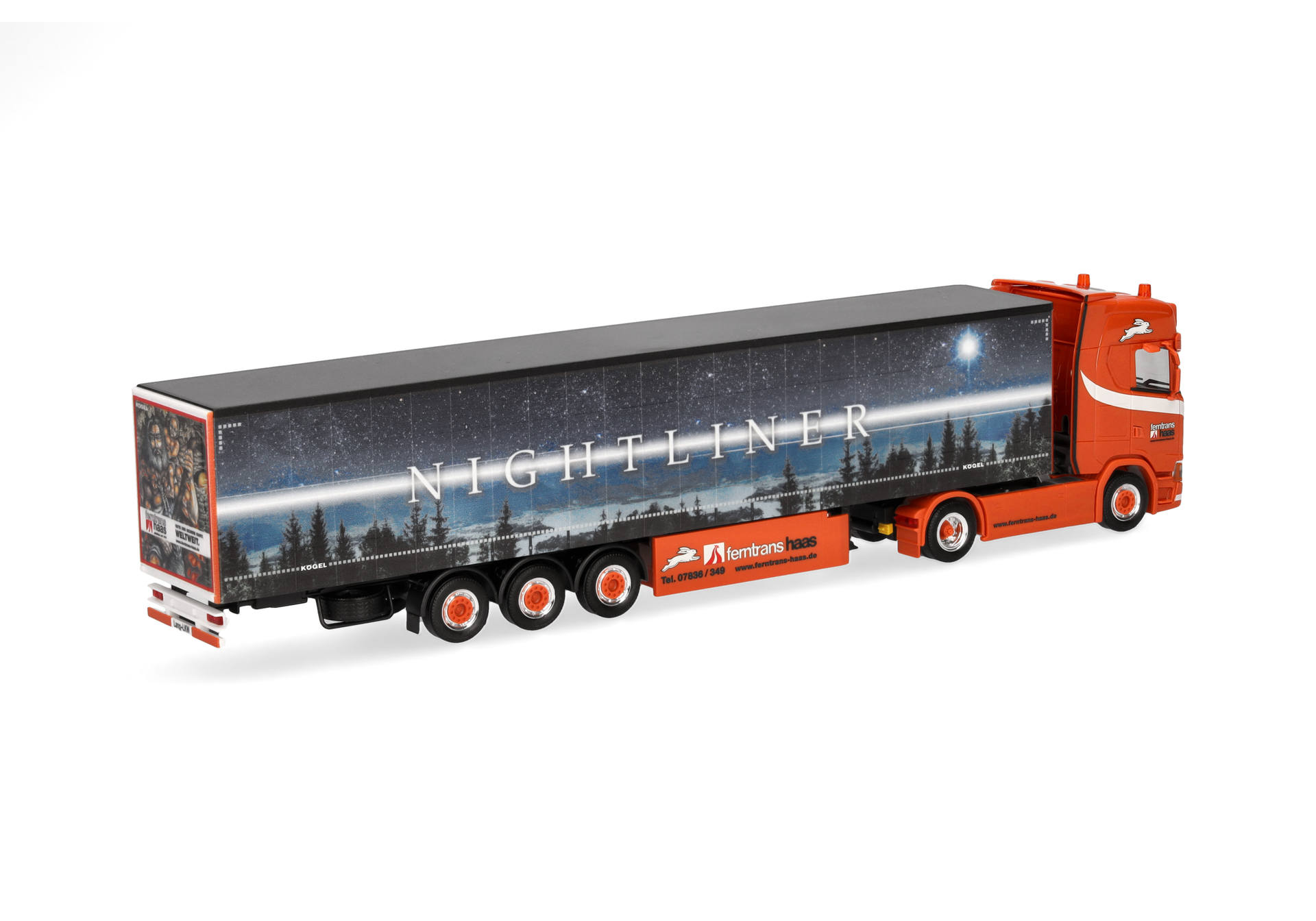 Scania CS 20 HD 15m curtain canvas semitrailer truck "Ferntrans Haas" (Baden-Wuerttemberg/Schenkenzell)