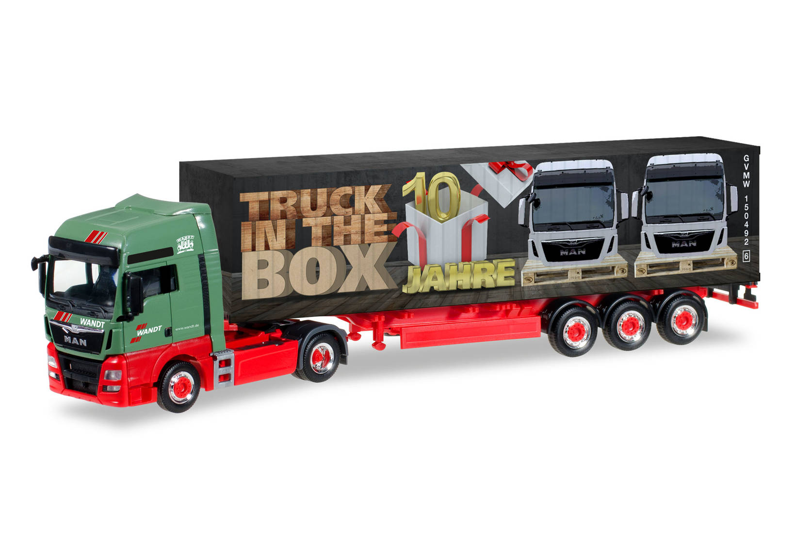 MAN TGX XXL Euro 6 Container-Sattelzug „Wandt / 10 Jahre Truck in the box“