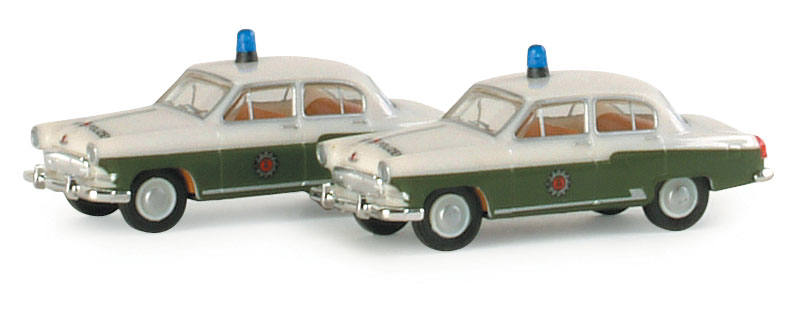 Cars set Wolga "East german police" (1/120 scale)