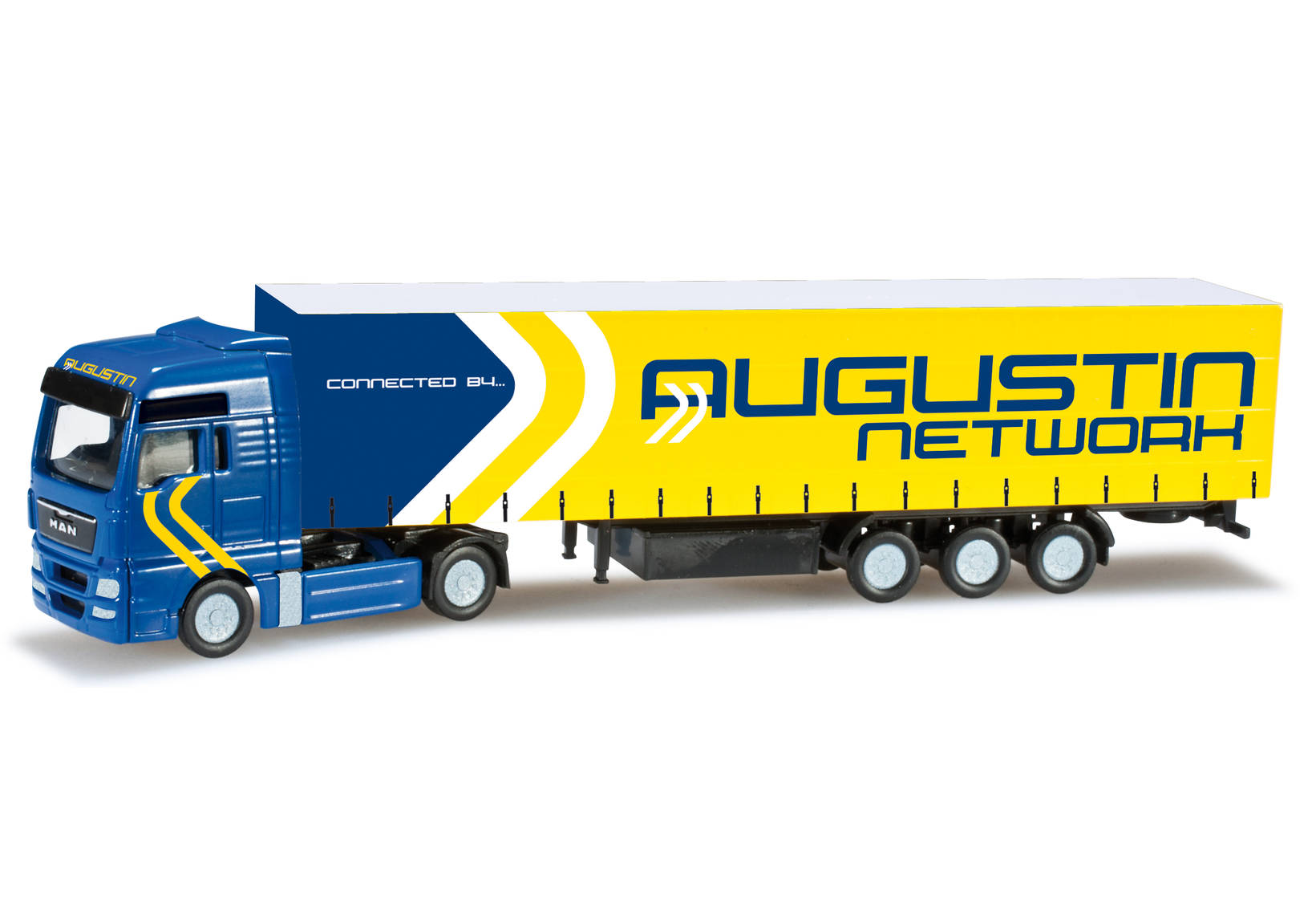 MAN TGX XXL curtain canvas semitrailer "Augustin Network" (A)