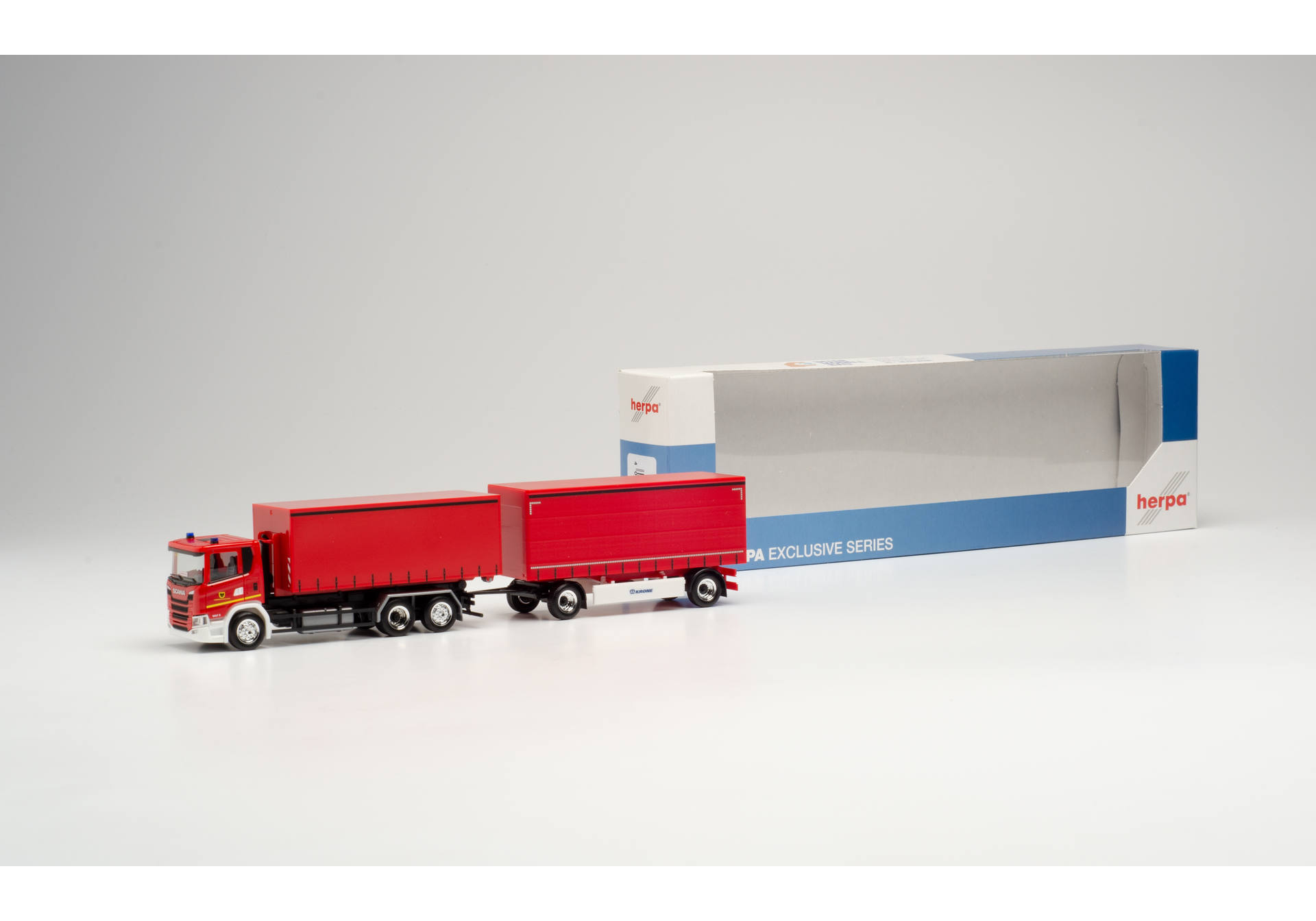 Scania CG 17 Wechselgardinenplanen-Hängerzug "Feuerwehr Dortmund / Fahrschule"